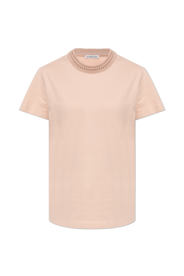 T-shirt with decorative neckline od Moncler