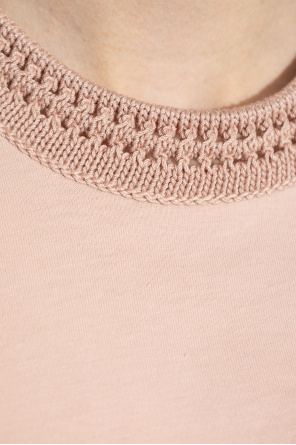 Moncler T-Shirt mit dekorativem Ausschnitt