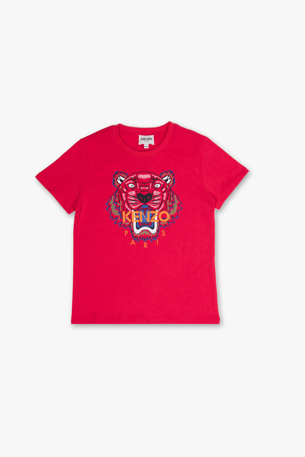 Kenzo Kids Kastiges T-Shirt mit Logo-Patch Schwarz