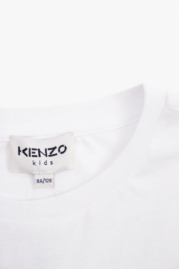 Kenzo Kids tangerine elephant-print hoodie
