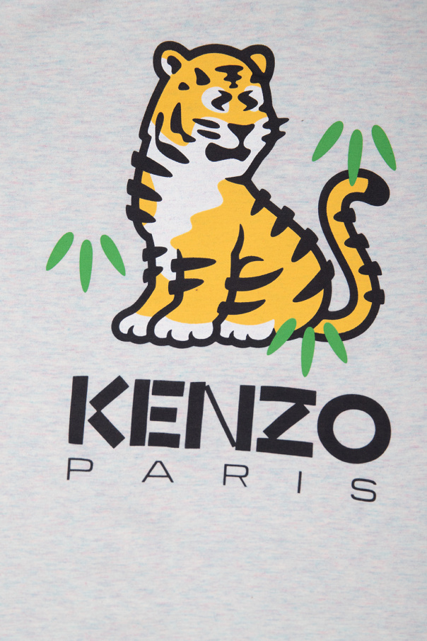 Kenzo Kids embroidered-logo detail logo-patch shirt Blau