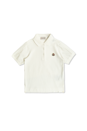 Cotton polo with logo patch
