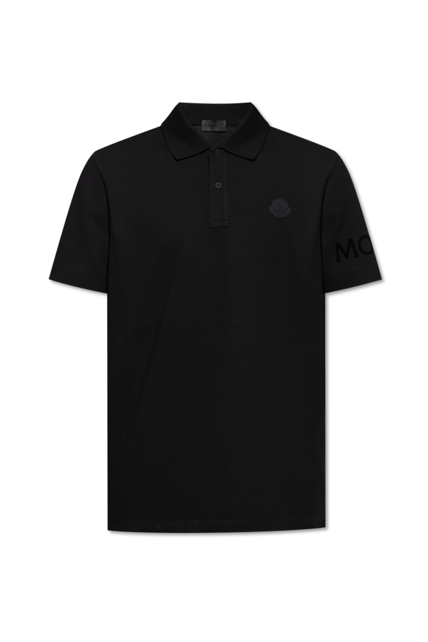 Polo with logo patch od Moncler