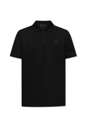 Polo with logo patch od Moncler