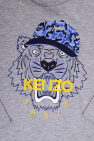 Kenzo Kids Dieses graue Sweatshirt von Kids ist mit einem karierten Thomas Bear Print akzentuiert