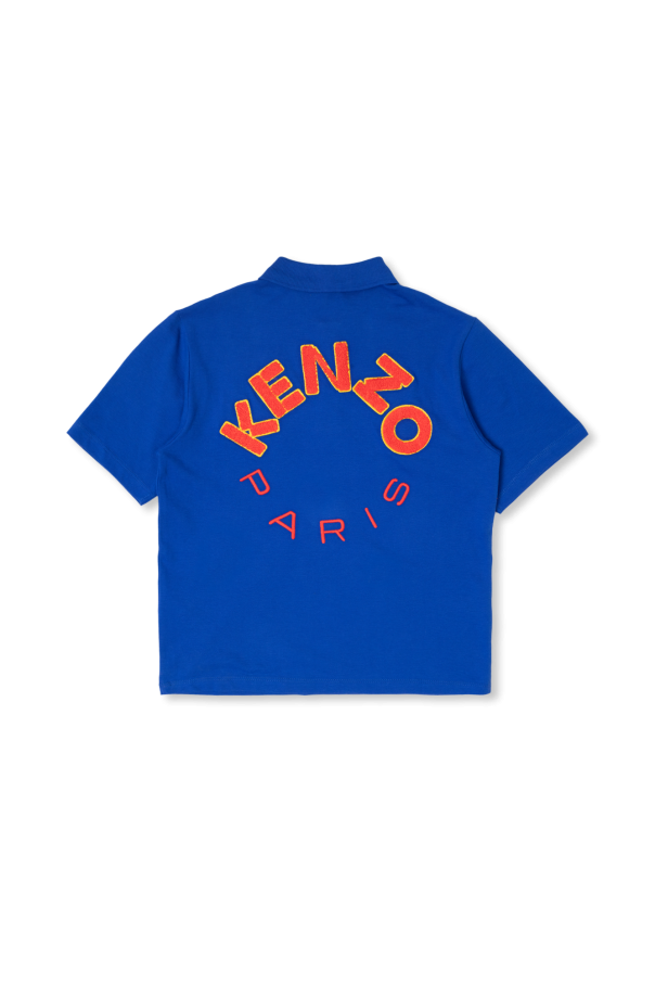 Kenzo Kids polo contrast-stitch shirt with logo