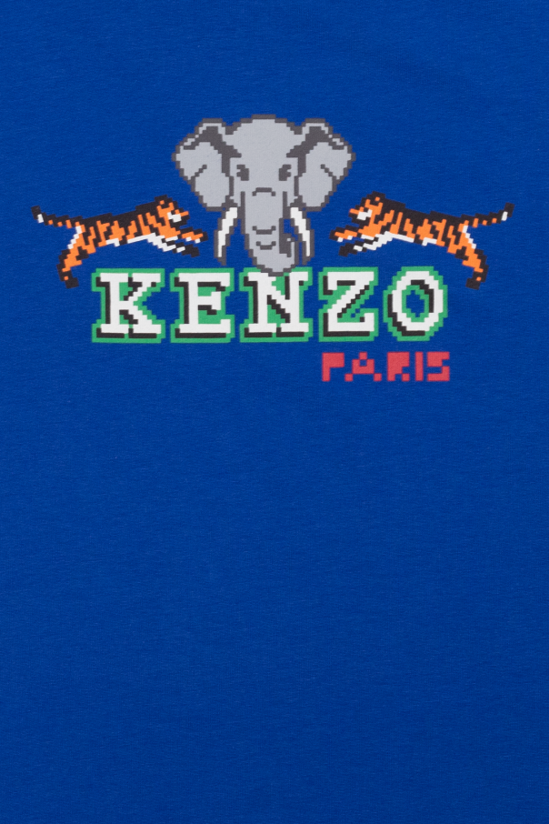Kenzo Kids spliced flannel shirt