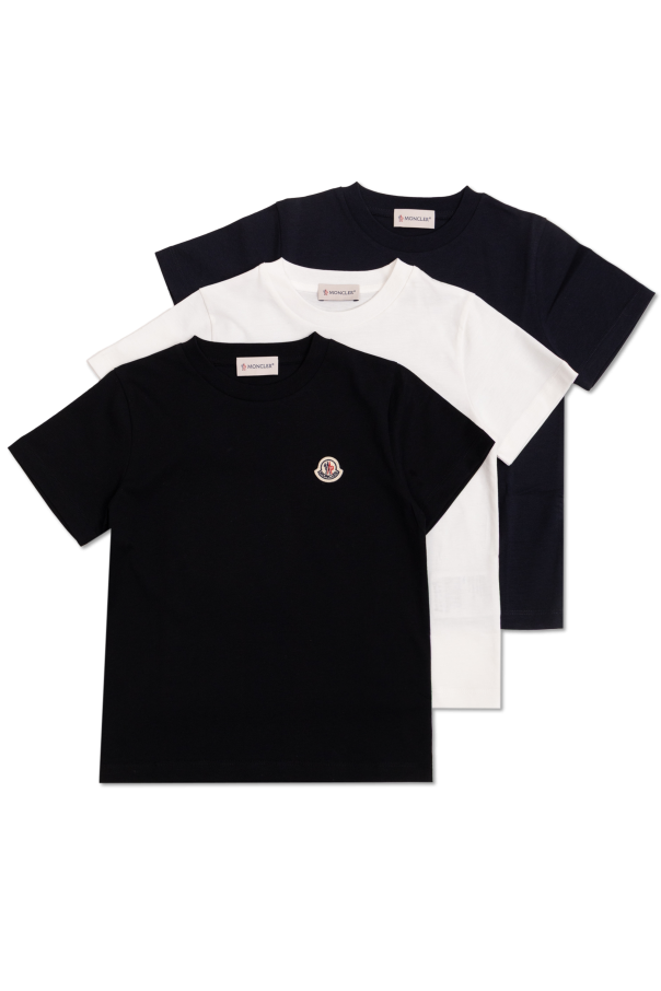 Three-pack of logo t-shirts od Moncler Enfant