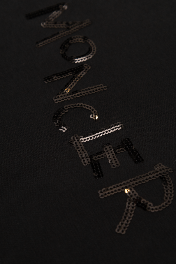 Moncler Enfant Camiseta con logo de lentejuelas