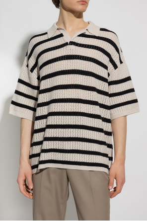 AllSaints ‘Kade’ striped gris polo shirt