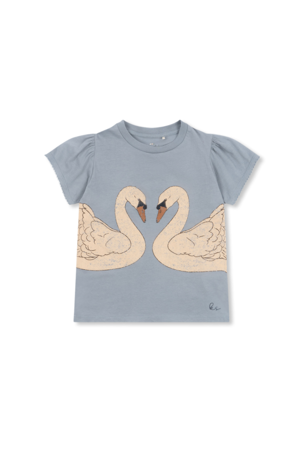 Konges Sløjd T-shirt with 'Famo' swan motif