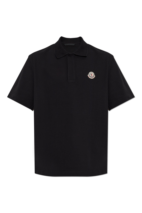 Polo with logo patch od Moncler