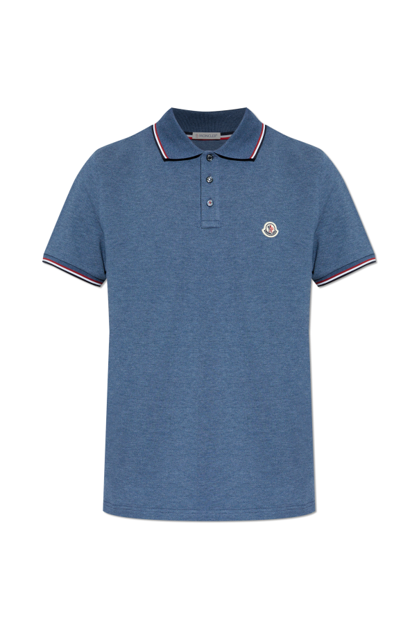 Polo with logo patch od Moncler