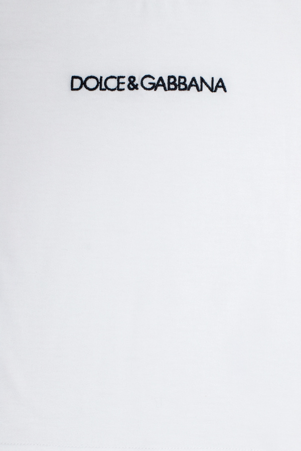 Dolce & Gabbana embroidered-logo denim shirt Logo T-shirt