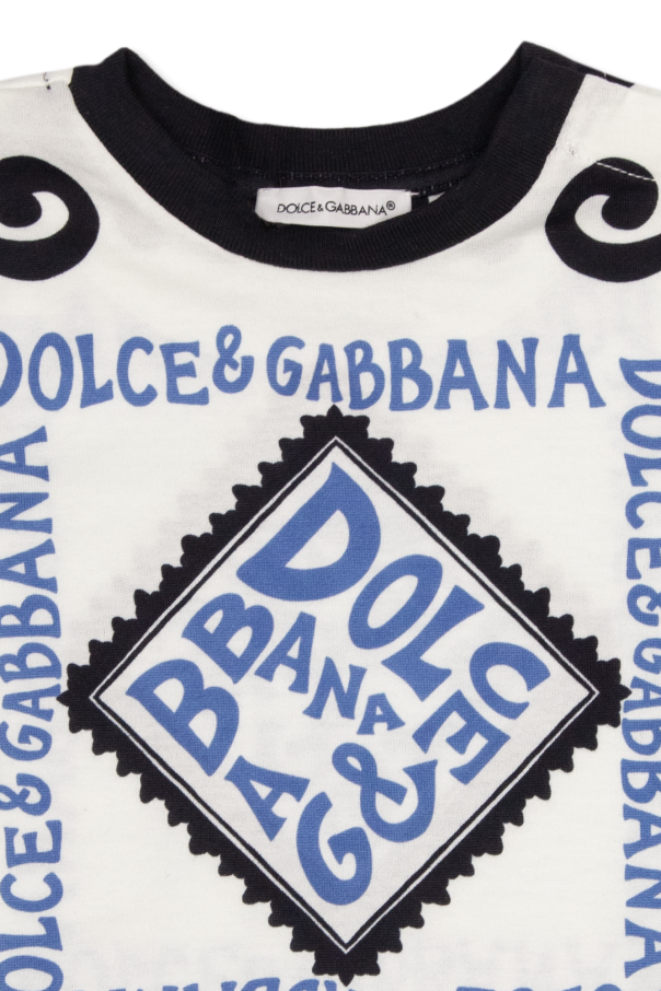 Dolce & Gabbana Kids logo-print mock-neck top T-shirt with logo
