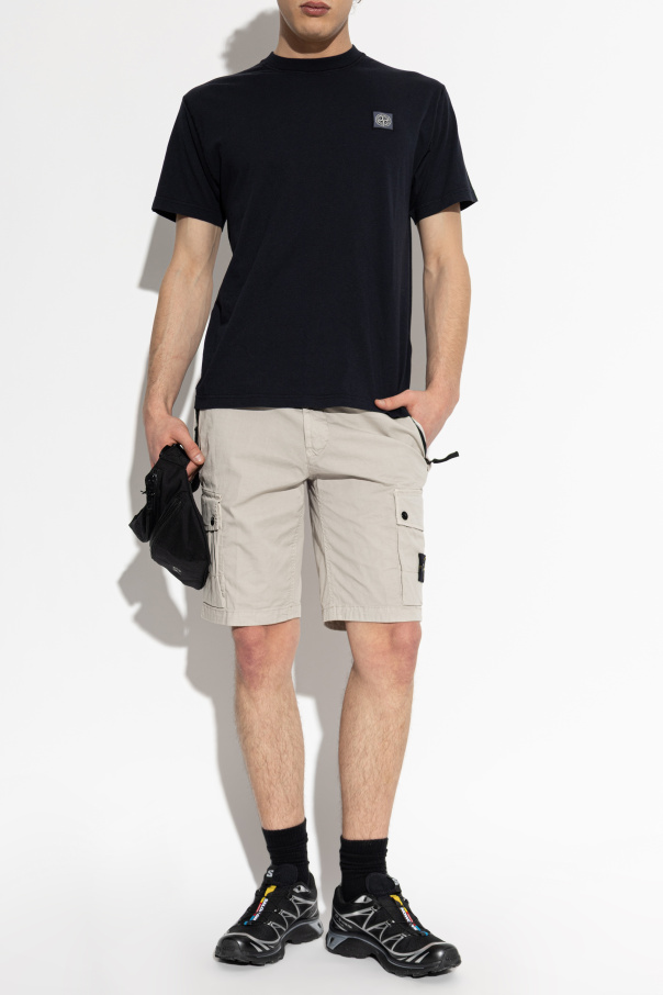 Stone Island T-shirt com aplicação com logótipo