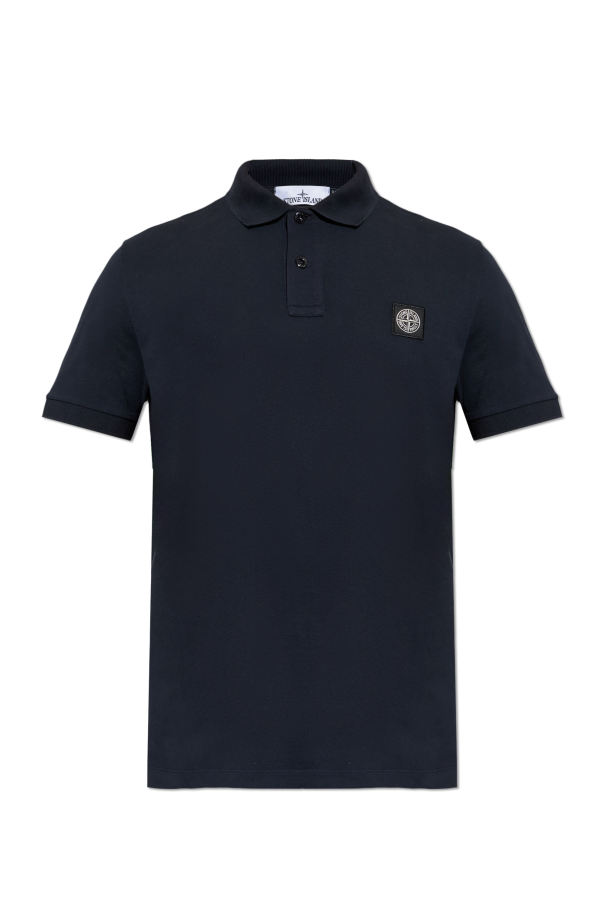Stone Island Polo com emblema com logótipo