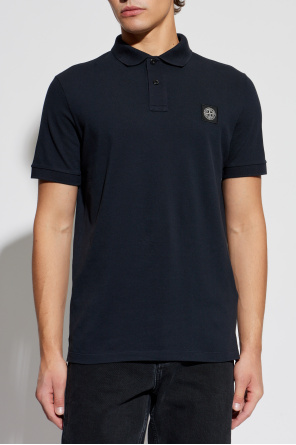Stone Island Polo com emblema com logótipo