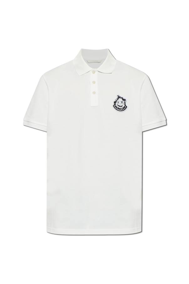Polo with logo patch od Moncler