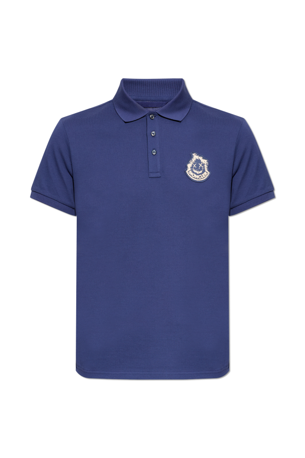 Polo shirt with logo patch od Moncler