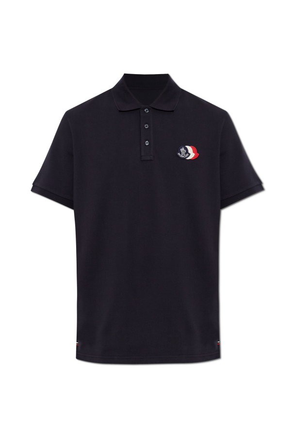 Polo shirt with logo patch od Moncler