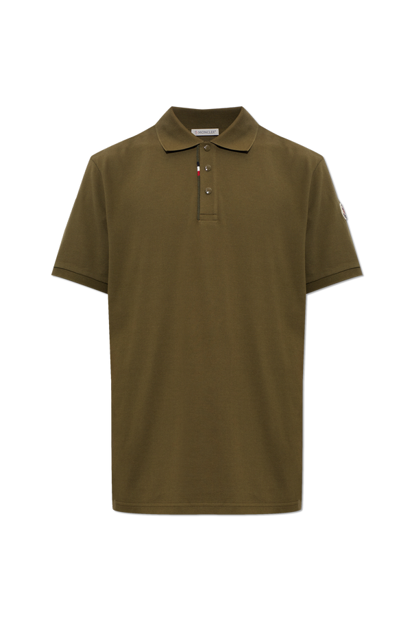 Polo shirt with logo patch od Moncler