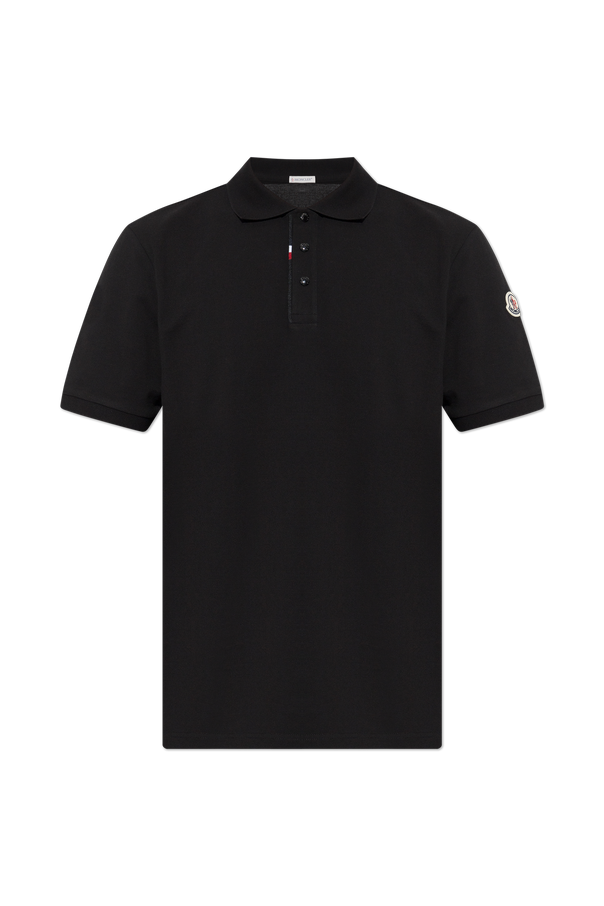 Polo with logo patch od Moncler
