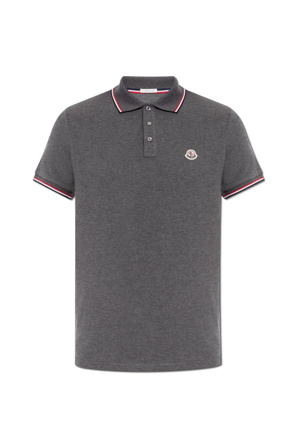 Polo with logo patch od Moncler