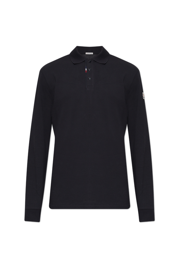Polo shirt with logo patch od Moncler