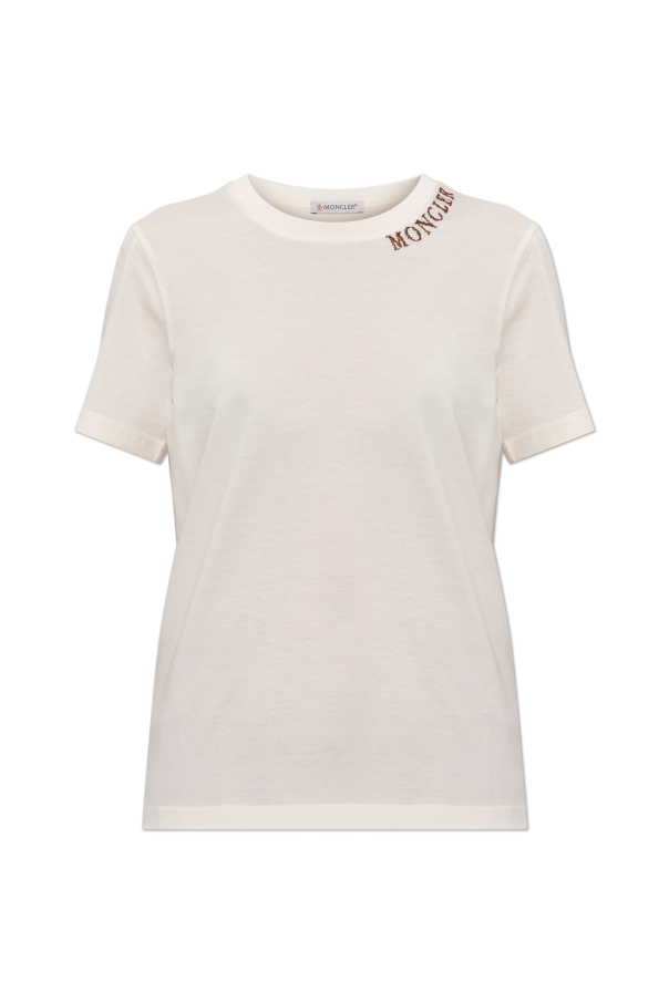 Moncler T-Shirt mit aufgesticktem Logo