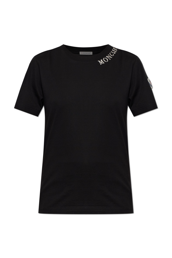 Moncler T-Shirt mit aufgesticktem Logo