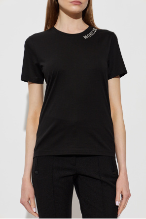 Moncler T-Shirt mit aufgesticktem Logo