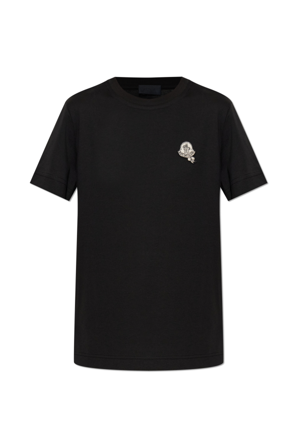 Moncler T-Shirt mit Logo-Aufnäher