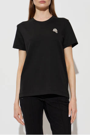 Moncler T-Shirt mit Logo-Aufnäher