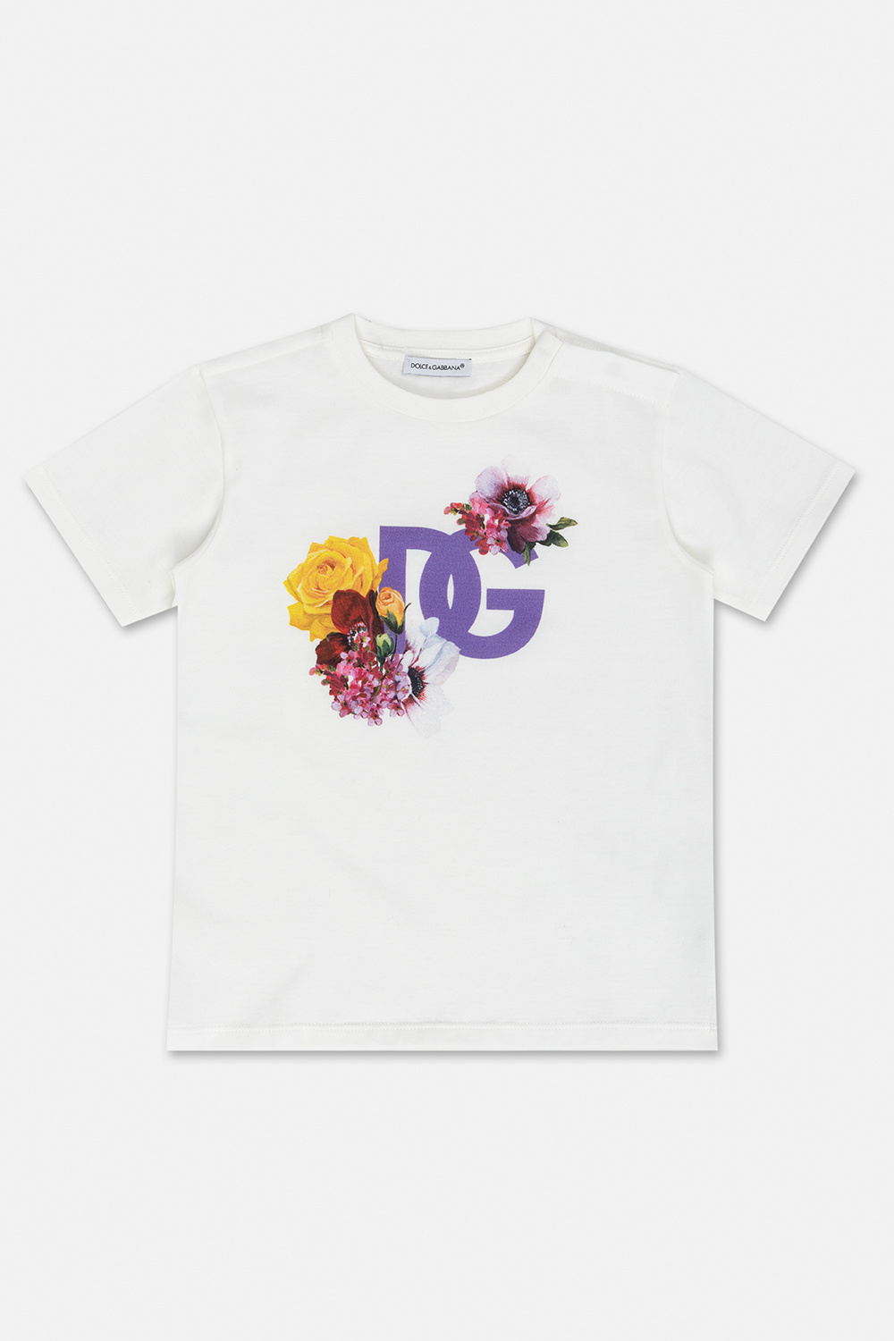 dolce gabbana floral print palazzo pants item Kids T-shirt with logo