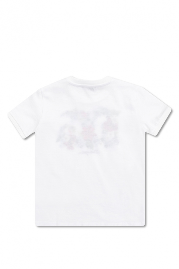 Dolce & Gabbana Green Short For Baby Boy With Logos T-shirt with floral motif
