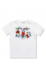 Dolce & Gabbana Cropped-Top mit Logo-Bund Weiß T-shirt with floral motif