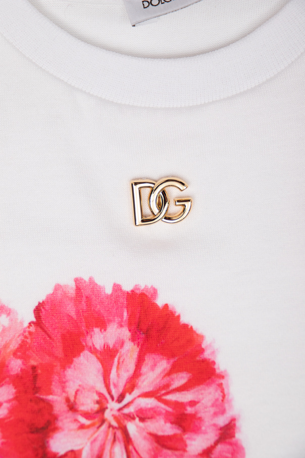 Dolce & Gabbana 18kt yellow gold Rainbow Alphabet M ring T-shirt with logo