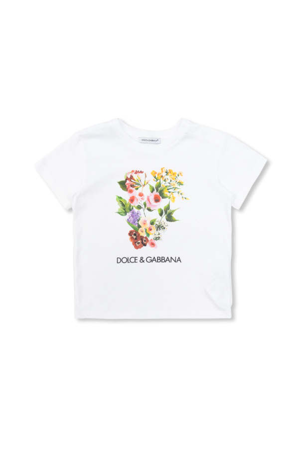 Dolce & Gabbana patchwork-panelled track shorts T-shirt with logo