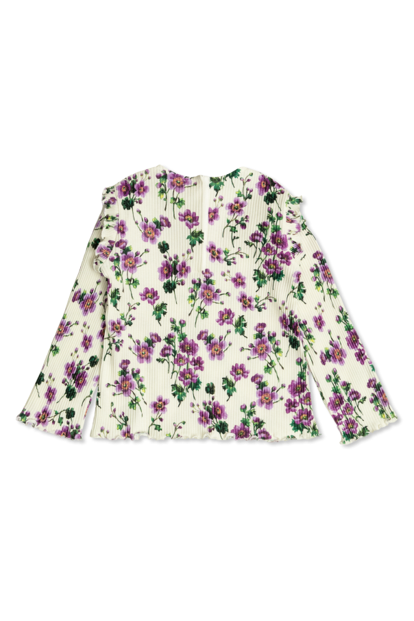 Dolce & Gabbana Kids Geripptes Top mit Blumenmuster