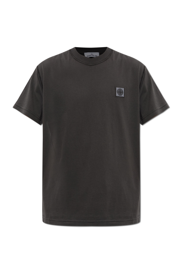 T-shirt with logo patch od Stone Island