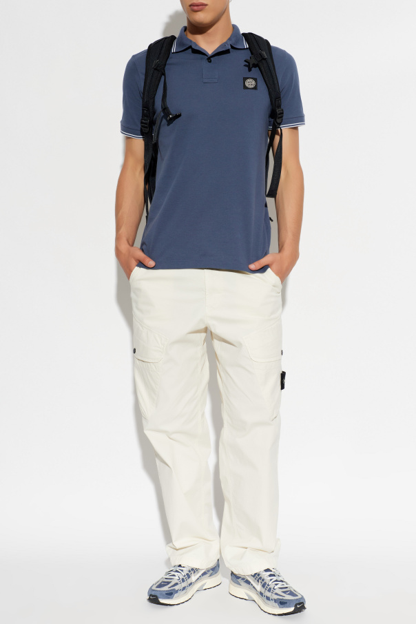 Stone Island Polohemd mit Logo-Aufnäher