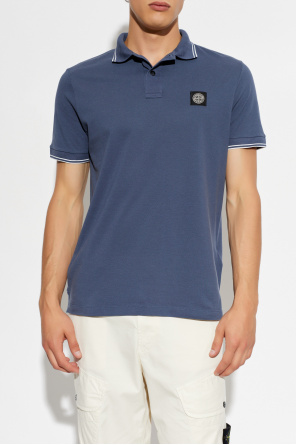 Stone Island Polohemd mit Logo-Aufnäher