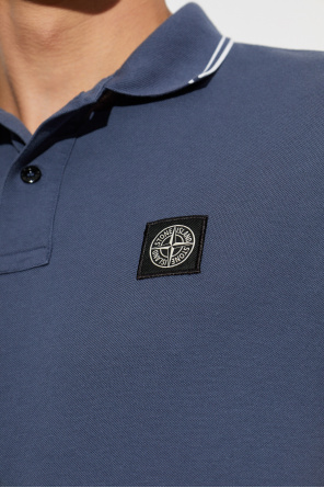 Stone Island Polohemd mit Logo-Aufnäher