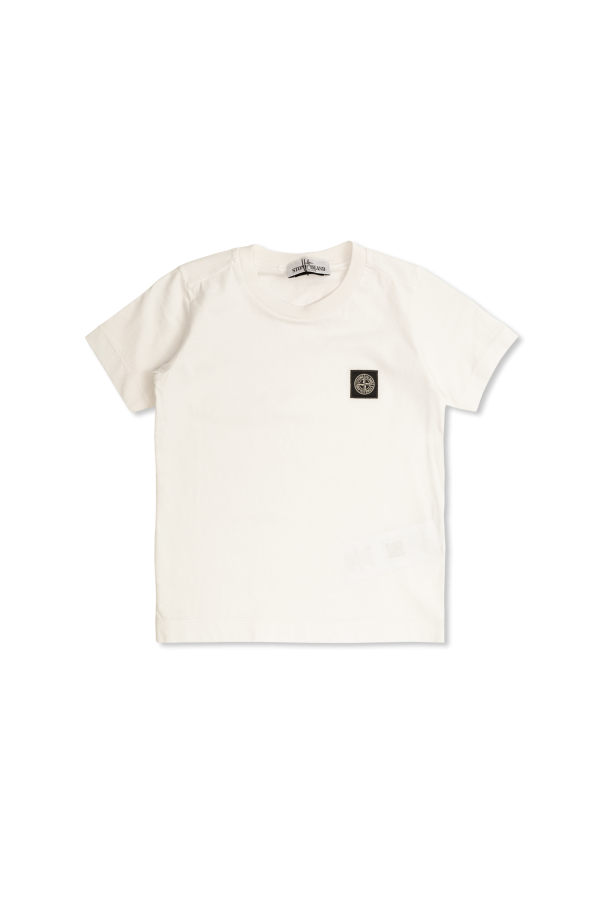 T-shirt with logo patch od Stone Island Junior