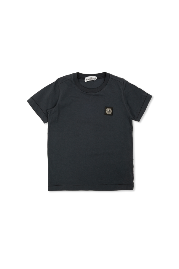 T-shirt with logo patch od Stone Island Junior