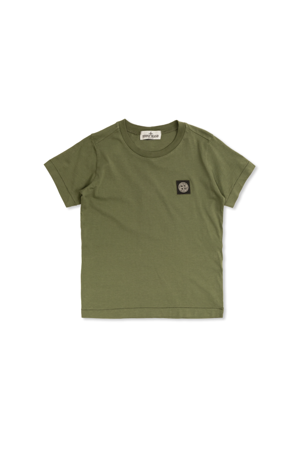 T-shirt with logo patch od Stone Island Junior