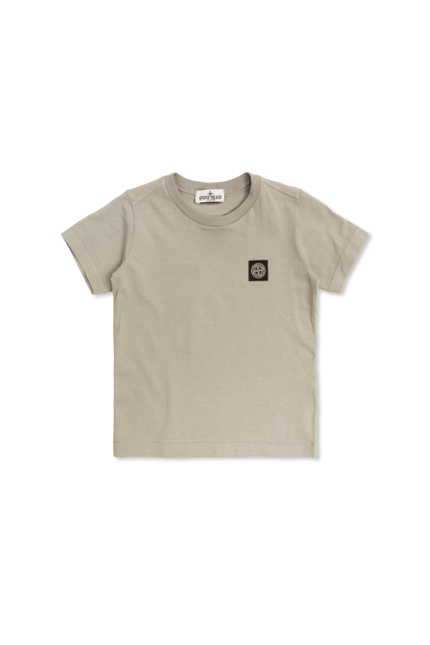 T-shirt with logo patch od Stone Island Junior