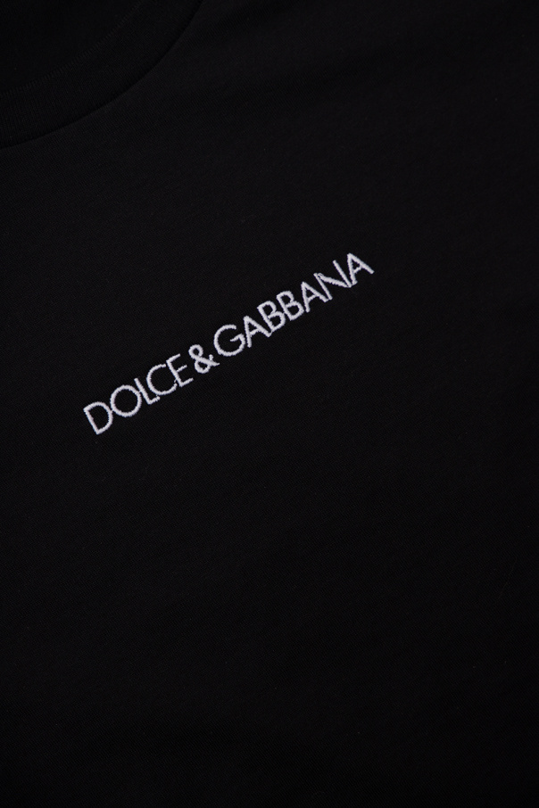cropped t shirt with print dolce gabbana t shirt Kids Logo T-shirt