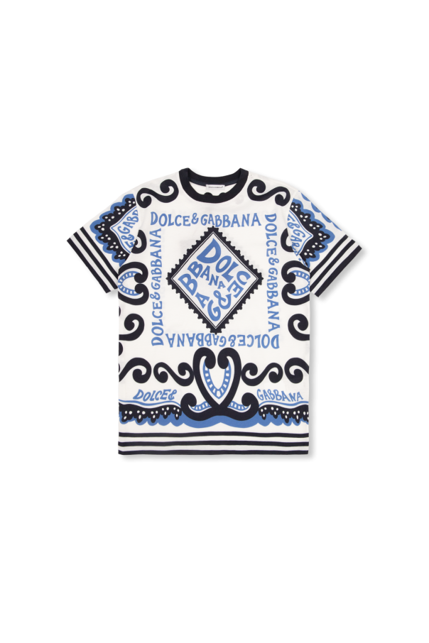 Dolce & Gabbana leopard-print waistcoat Kids T-shirt with logo